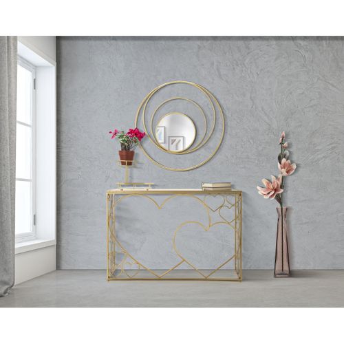 Miroir Avec Cadre Mf500, Métal, Or, 80x3,5x80 Cm