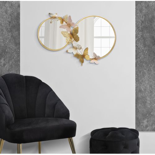 Miroir Avec Cadre Papillon 27, Métal, Multicouleur, 81x3x52,5 Cm