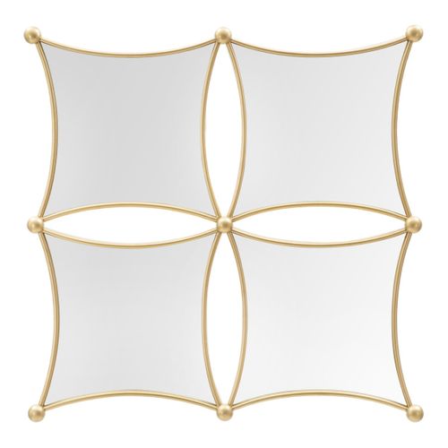 Miroir Avec Cadre Mf497, Métal, Or, 68x3,5x68 Cm