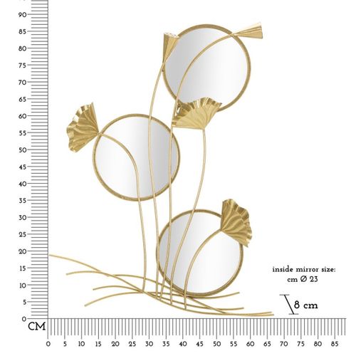 Miroir Avec Cadre Mf499, Métal, Or, 65x8x88 Cm