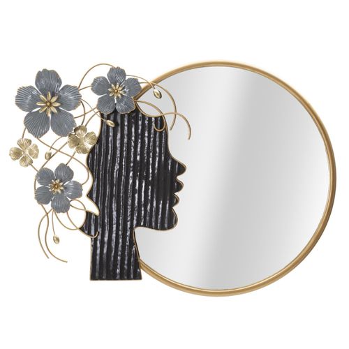 Miroir Avec Cadre Visage 10, Métal, Multicouleur, 81,9x7x61 Cm