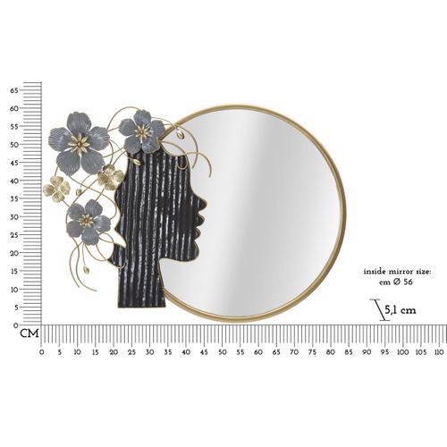 Miroir Avec Cadre Visage 10, Métal, Multicouleur, 81,9x7x61 Cm