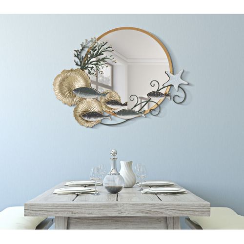 Miroir Avec Cadre Mf496, Métal, Multicouleur, 88,9x7,6x65,4 Cm
