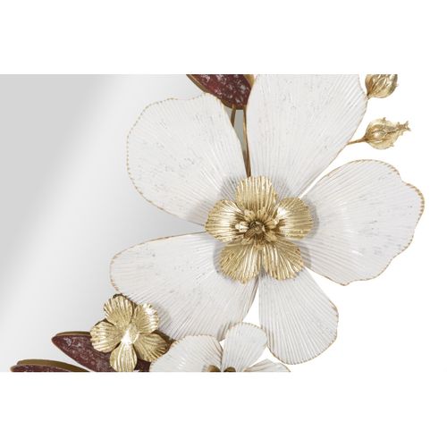 Miroir Avec Cadre Fleurs 58, Métal, Multicouleur, 74,9x7,6x72,4 Cm