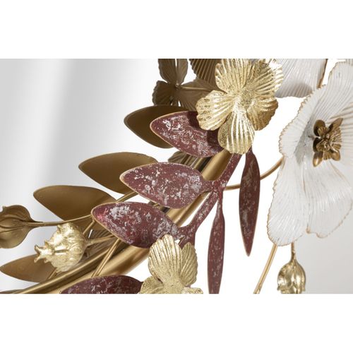 Miroir Avec Cadre Fleurs 58, Métal, Multicouleur, 74,9x7,6x72,4 Cm
