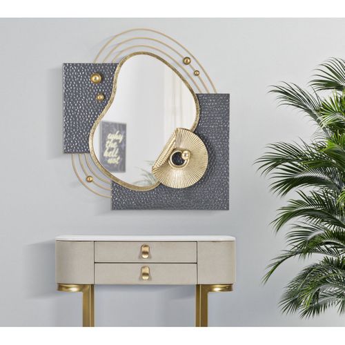 Miroir Avec Cadre Géométrique 14, Métal, Multicouleur, 80x7x72,4 Cm