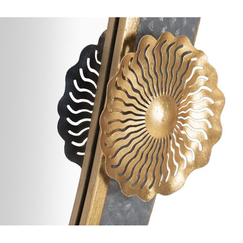 Miroir Avec Cadre Géométrique 17, Métal, Gris, 55,9x5,7x90,8 Cm