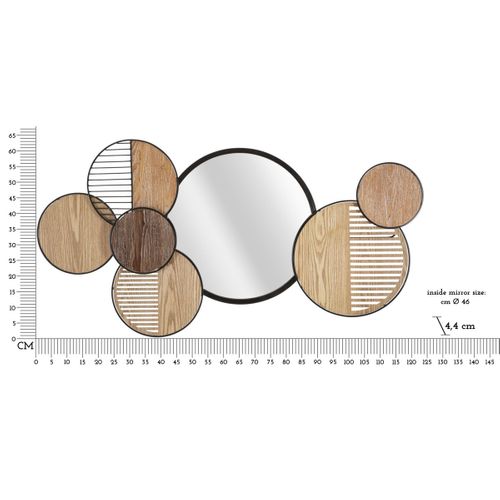 Miroir Avec Cadre Géométrique 15, Métal, Multicouleur, 123,2x4,4x63,5 Cm