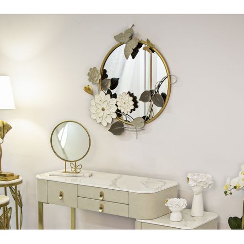Miroir Avec Cadre Géométrique 16, Métal, Multicouleur, 74,9x7x66 Cm