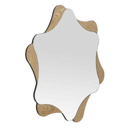 Miroir Avec Cadre Mf482, Mdf, Marron, 80x1x80 Cm