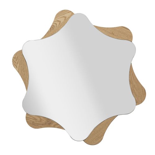 Miroir Avec Cadre Mf482, Mdf, Marron, 80x1x80 Cm