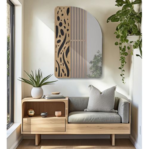 Miroir Avec Cadre Mf480, Mdf, Multicouleur, 60x1x90 Cm