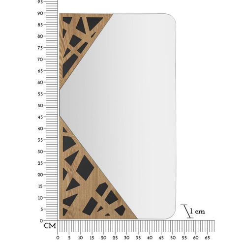 Miroir Avec Cadre Mf481, Mdf, Multicouleur, 50x1x90 Cm