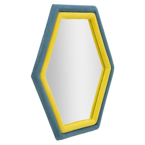 Miroir Avec Cadre Hexagone, Mdf, Multicouleur, 75x4x80 Cm