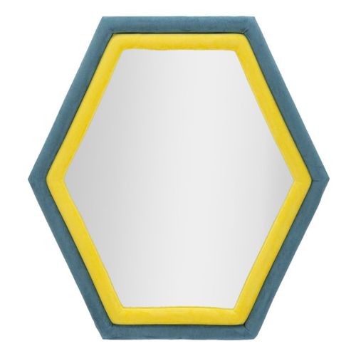 Miroir Avec Cadre Hexagone, Mdf, Multicouleur, 75x4x80 Cm