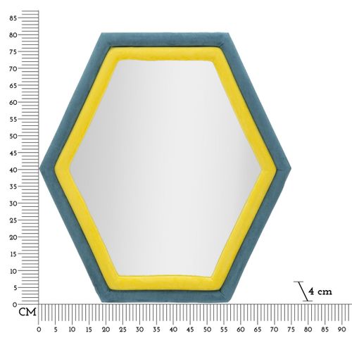 Miroir Avec Cadre Hexagone, Mdf, Multicouleur, 75x4x80 Cm