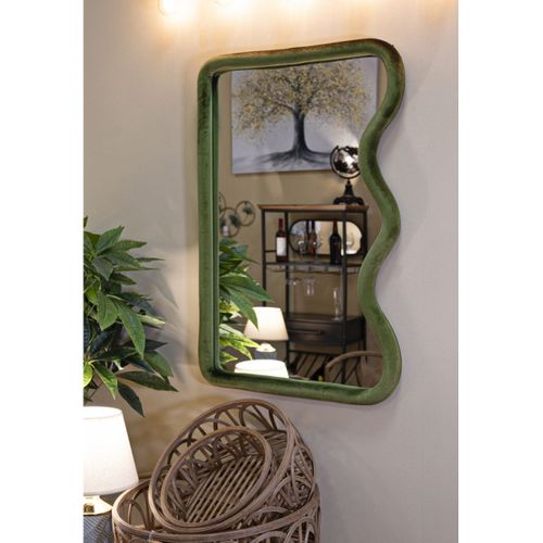 Miroir Avec Cadre Pour 5, Mdf, Vert, 60x4x90 Cm