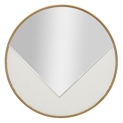 Miroir Avec Cadre Mf486, Métal, Blanc, 80x4x80 Cm
