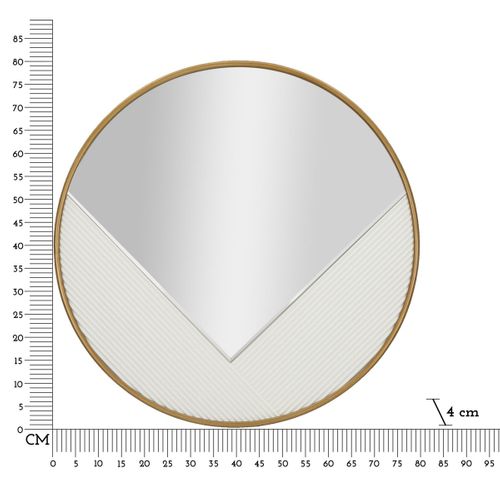Miroir Avec Cadre Mf486, Métal, Blanc, 80x4x80 Cm