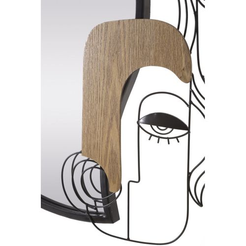 Miroir Avec Cadre Mf493, Métal, Marron, 83x80x80 Cm