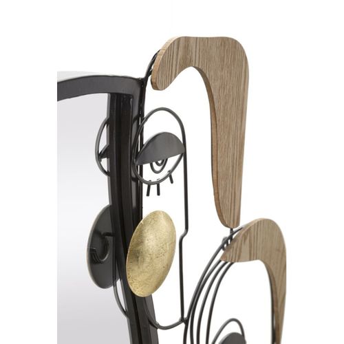 Miroir Avec Cadre Mf493, Métal, Marron, 83x80x80 Cm