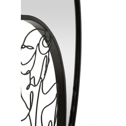 Miroir Avec Cadre Mf510, Métal, Noir, 40,6x3,2x70,5 Cm