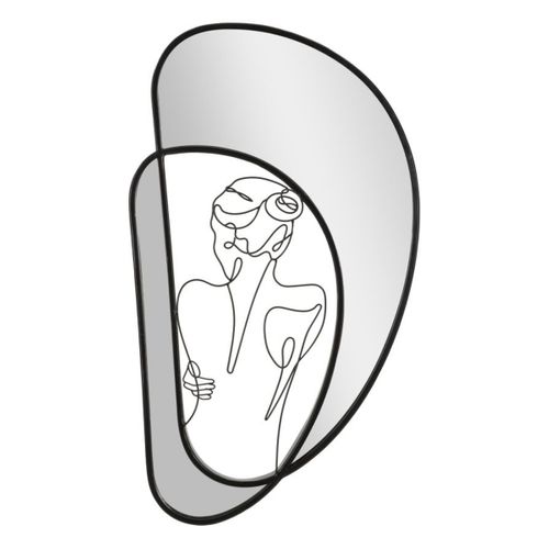 Miroir Avec Cadre Mf510, Métal, Noir, 40,6x3,2x70,5 Cm