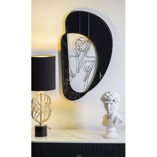 Miroir Avec Cadre Mf510, Métal, Noir, 40,6x3,2x70,5 Cm