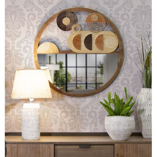 Miroir Avec Cadre Mf483, Mdf, Multicouleur, 80x3x80 Cm