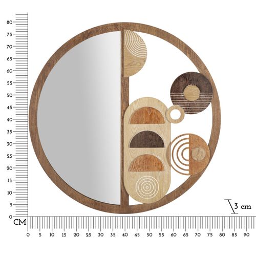 Miroir Avec Cadre Mf483, Mdf, Multicouleur, 80x3x80 Cm