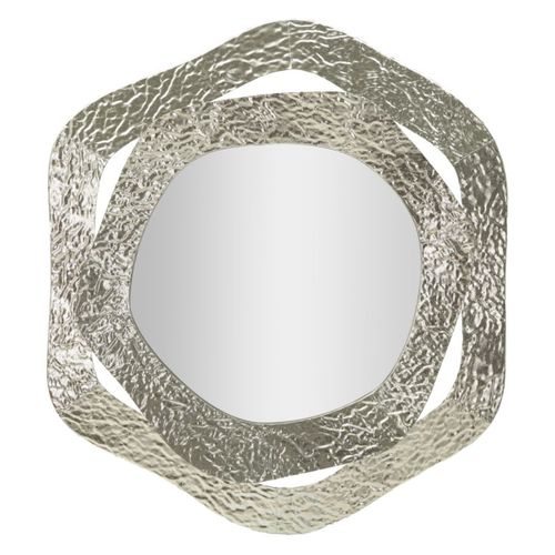 Miroir Avec Cadre Mf509, Métal, Argent, 66x6x75 Cm