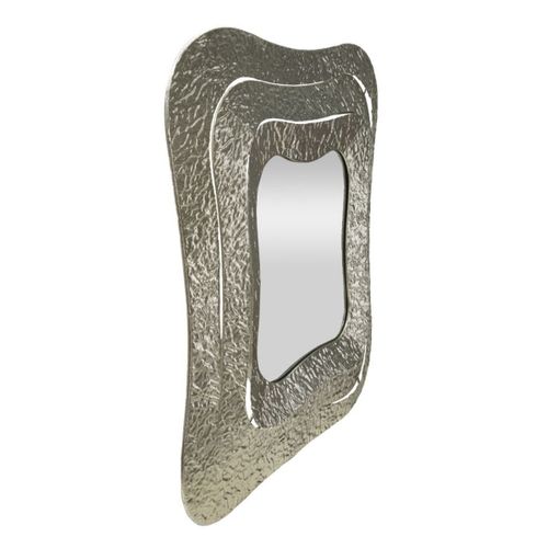 Miroir Avec Cadre Mf507, Métal, Argent, 74x7x79 Cm