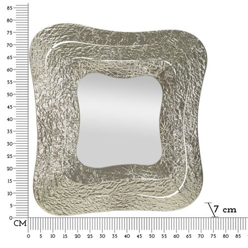 Miroir Avec Cadre Mf507, Métal, Argent, 74x7x79 Cm