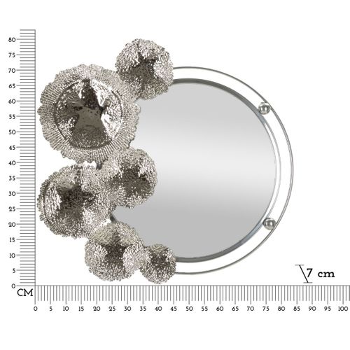 Miroir Avec Cadre Mf506, Métal, Argent, 85x7x80,6 Cm