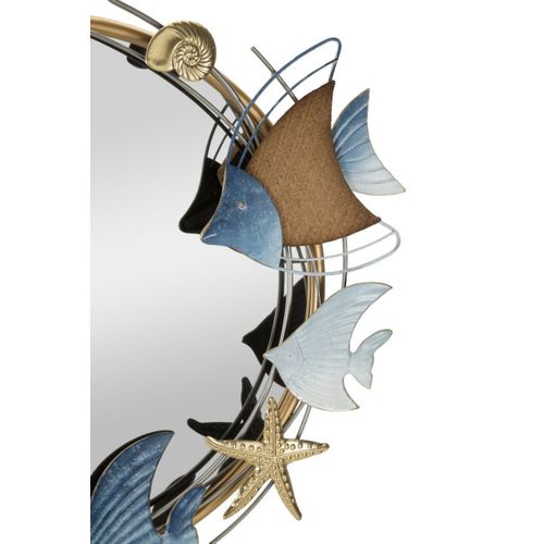 Miroir Avec Cadre Poisson 12, Métal, Multicouleur, 68x5x67 Cm