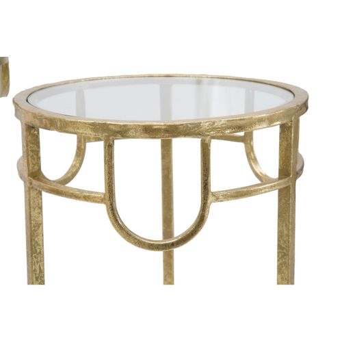 Ensemble De Table Et Tabourets Mf428, Métal, Doré, 33x33x70 Cm