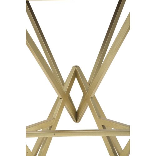 Tabouret Bas Triangles, Métal, Or, 40x40x75 Cm