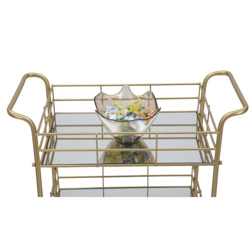 Chariot De Cuisine Mf4, Métal, Or, 60x30,5x80 Cm