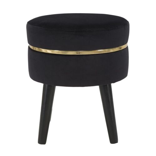 Tabouret Bas Mf460, Bois, Noir, 35x35x40,5 Cm
