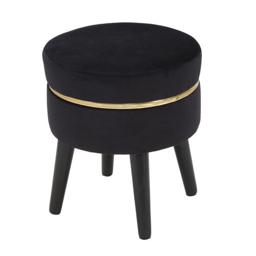 Tabouret Bas Mf460, Bois, Noir, 35x35x40,5 Cm