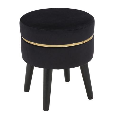 Tabouret Bas Mf460, Bois, Noir, 35x35x40,5 Cm