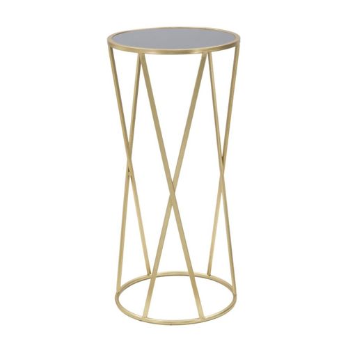 Table à Manger Mf601, Métal, Doré, 35x35x75 Cm