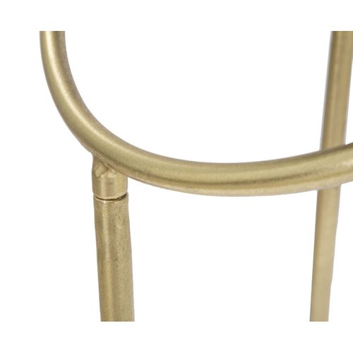 Table à Manger Mf593, Métal, Doré, 40x40x80 Cm