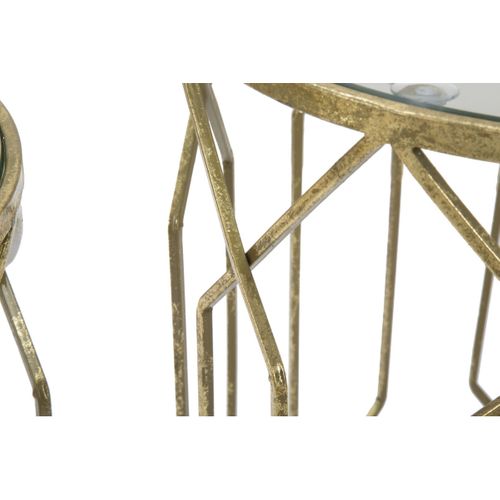 Table D'appoint Mf561, Métal, Or, 42x42x53 Cm