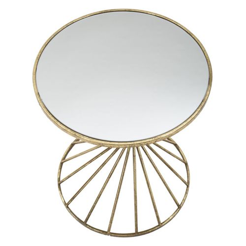 Table D'appoint Mf549, Métal, Or, 42x42x50 Cm