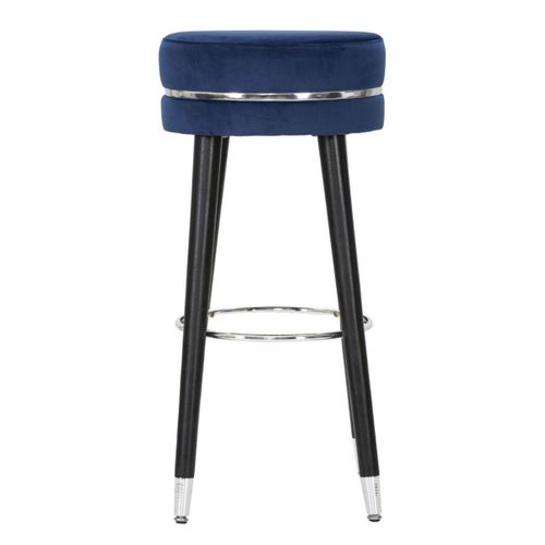 Tabouret Haut Mf435, Bois, Bleu, 35x35x74 Cm