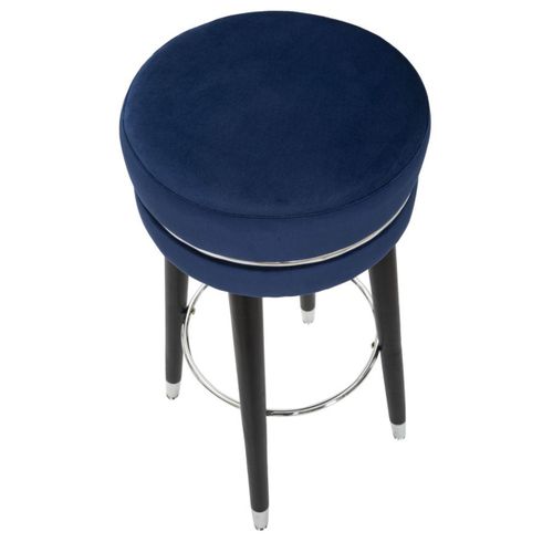Tabouret Haut Mf435, Bois, Bleu, 35x35x74 Cm