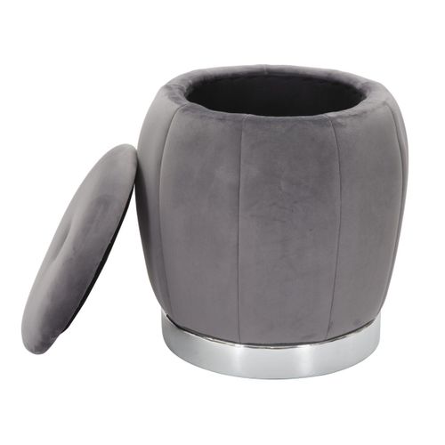 Pouf Mf356, Bois, Gris, 43x43x43 Cm