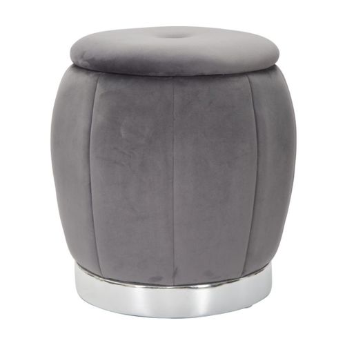 Pouf Mf356, Bois, Gris, 43x43x43 Cm