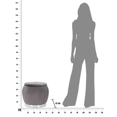 Pouf Mf356, Bois, Gris, 43x43x43 Cm